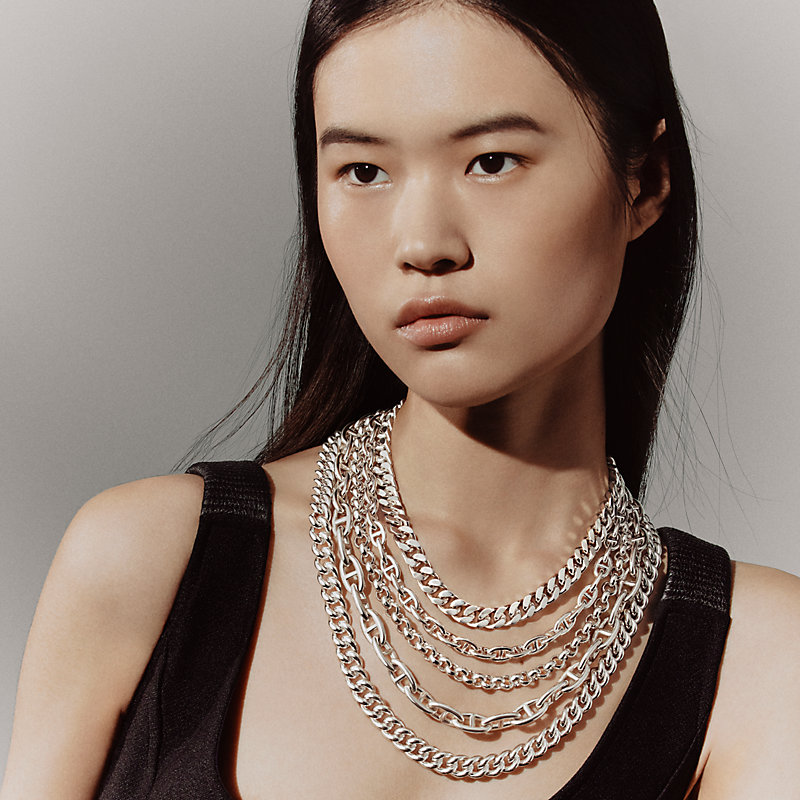 HERMES∽Chaine D'Ancre Multichaines TGM マルチチェーン☆速達 Hermes Chaine d'Ancre Multi Chain Necklace | Vivrelle